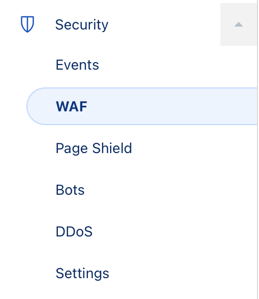 Navigate to Security → WAF