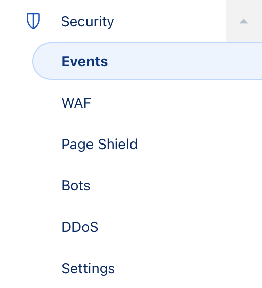 Navigate to Security → Events