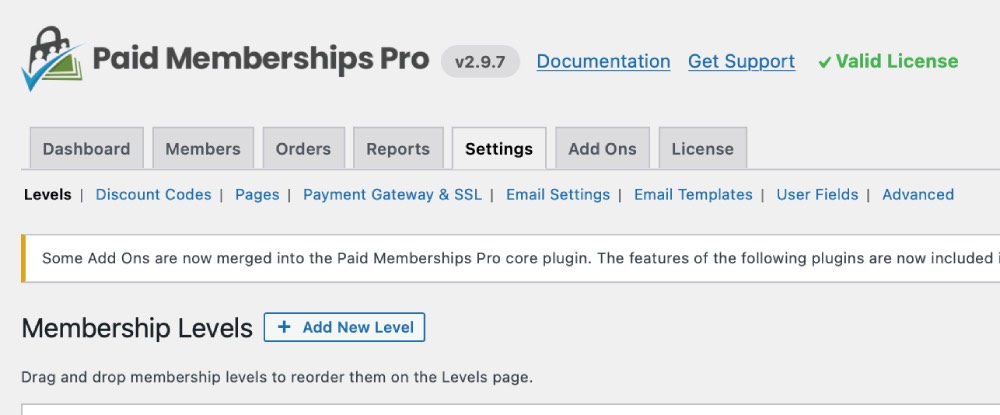 Add New Level - Paid Membership Pro